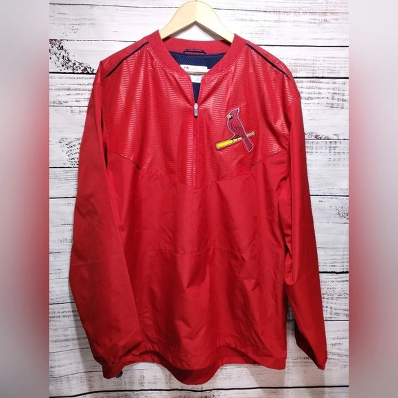 Majestic St Louis Cardinals Red On Field Half-m Zip Jacket size XL Baseball MLB - Picture 1 of 9